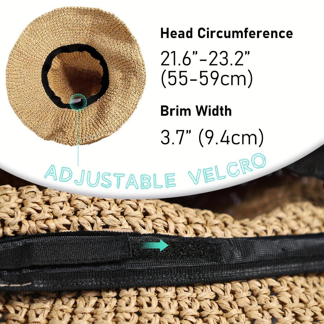 Veelzijdige Elouan dames gehaakte boho strohoed, een must-have voor elke zomer, reis of festival.