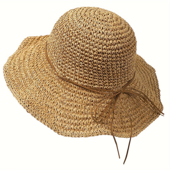 Elouan dames gehaakte boho strohoed. Beschermt tegen de zon, ideaal voor strand, zwembad en festival.