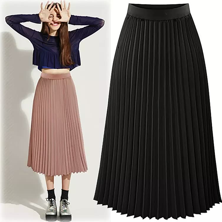Elegante dames geplooide rok met hoge taille. Vrouwelijke A-lijn voor een stijlvolle en moderne uitstraling.