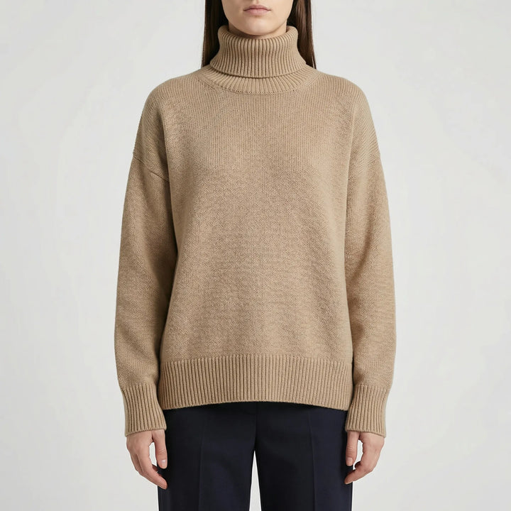 Elegante geribde dames coltrui, lange mouwen. Casual chique stijl, ideaal voor modieuze looks.