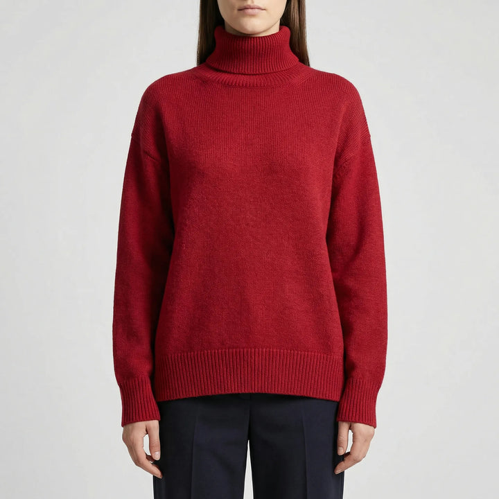 Elegante geribde dames turtleneck trui, lange mouwen. Slim fit en veelzijdig voor een modieuze look.