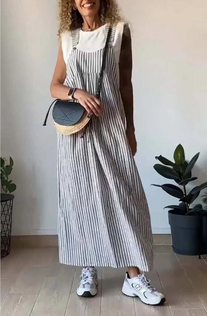 Dames gestreepte casual jumpsuit met comfortabele pasvorm, ideaal voor zomer en lente.