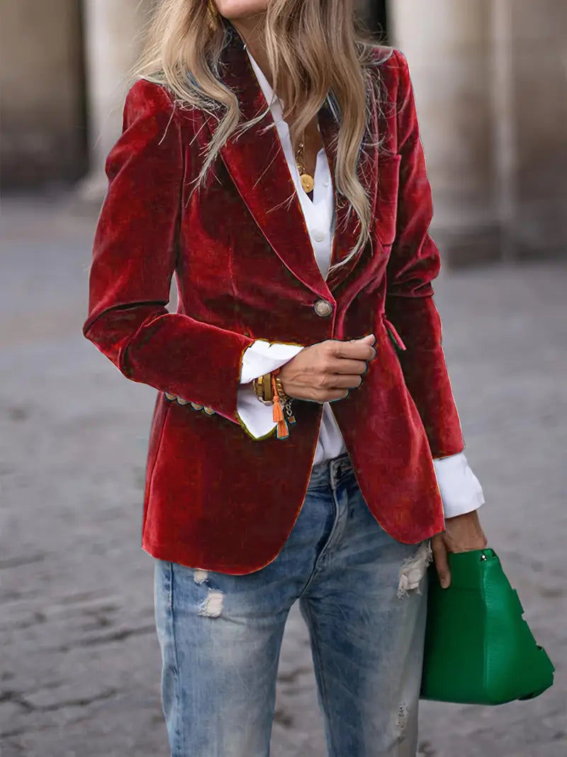 Zwarte chique damesblazer, getailleerd, onmisbaar voor een stijlvolle kantoorkleding.