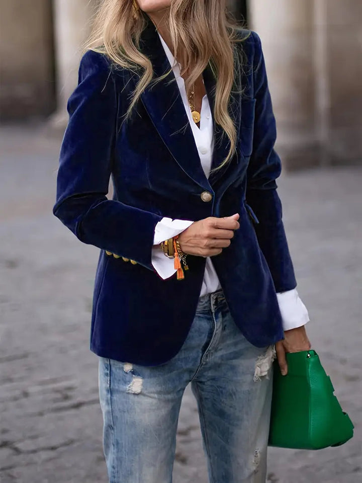 Groene elegante getailleerde blazer voor dames, stijlvol en veelzijdig.