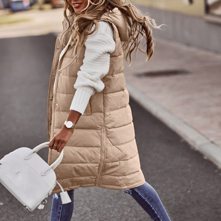 Casual dames vest: gewatteerde bodywarmer met capuchon voor een comfortabele en trendy look.