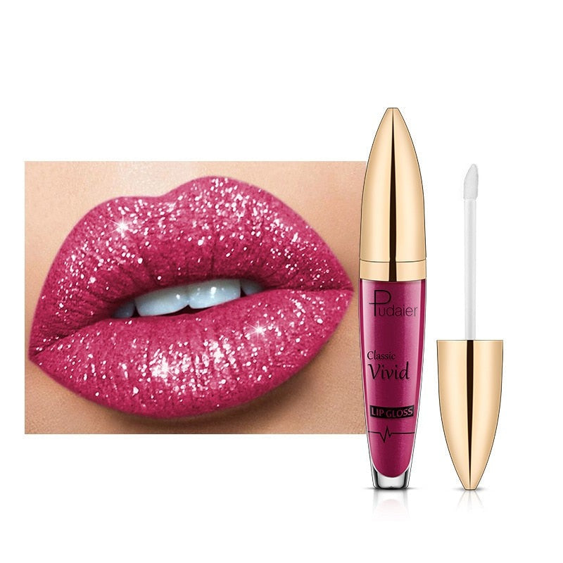 Zilveren glitter lipgloss, dames cosmetica voor een feestelijke, langhoudende en waterbestendige glans.