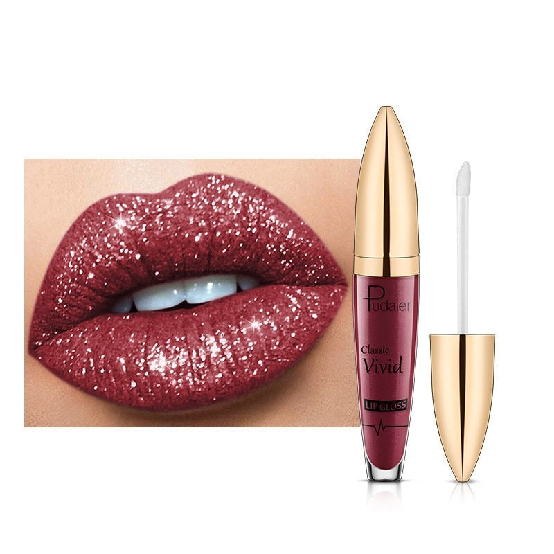 Glamoureuze glitter lipgloss set, langhoudend en waterbestendig voor elke gelegenheid.