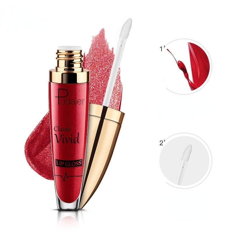 Onweerstaanbare glitter lipgloss, langhoudend en waterbestendig, voor een glamoureuze lipmake-up.