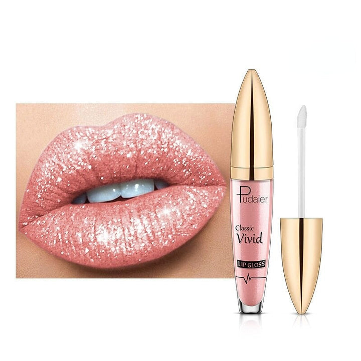 Nude tint glitter lipgloss, hydraterend en langhoudend, perfect voor dagelijkse schoonheid.