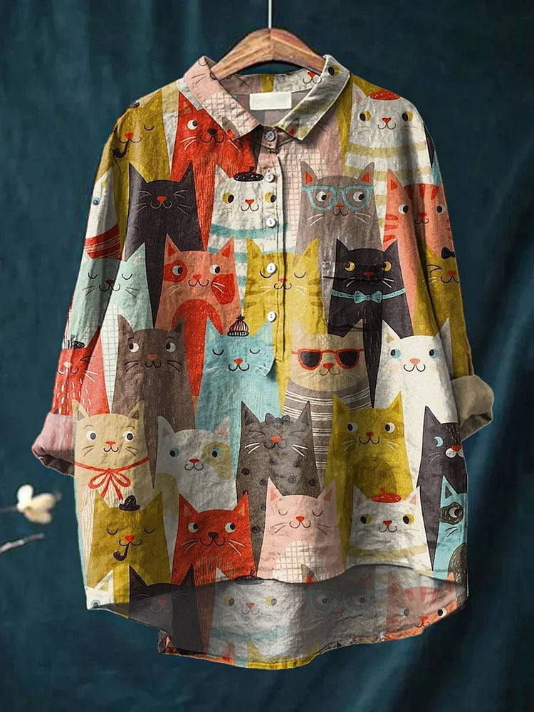 Casual dames blouse met lange mouwen en opvallende dierenprint, comfortabele pasvorm.