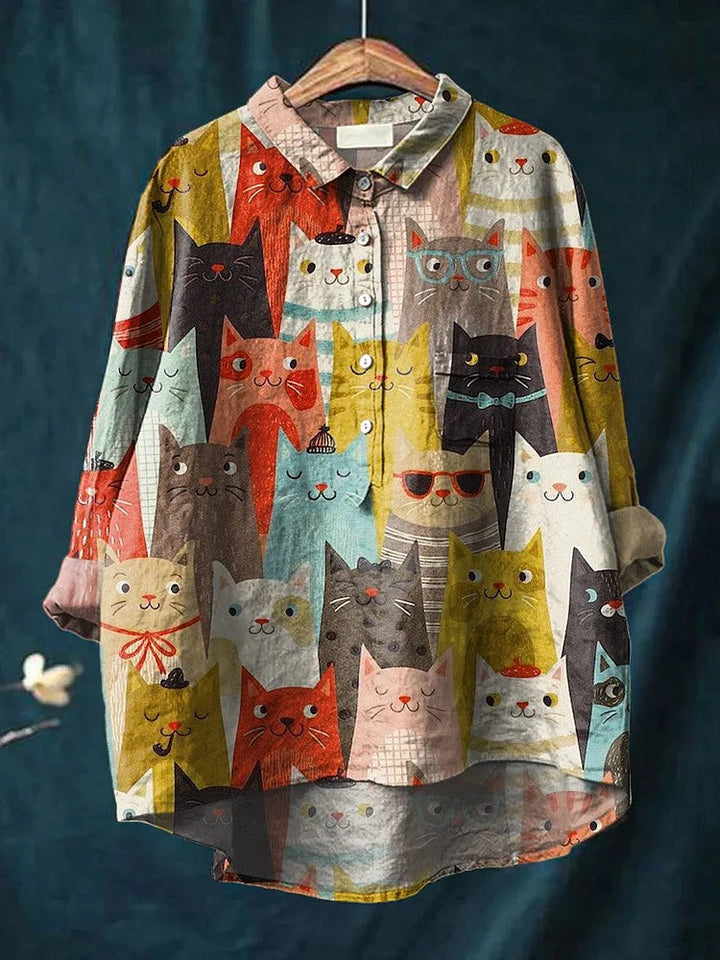 Casual dames blouse met lange mouwen en opvallende dierenprint, comfortabele pasvorm.