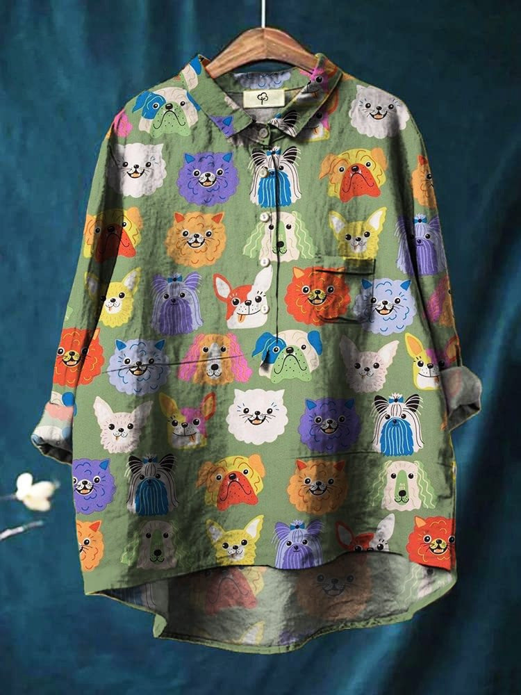 Dames print shirt met bloemenprint, lange mouwen, een frisse toevoeging aan je garderobe.