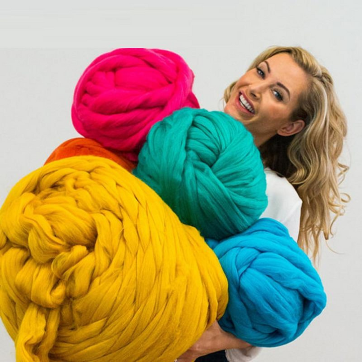 Luxueuze gebreide deken voor dames, perfect als comfortabele woonaccessoire.