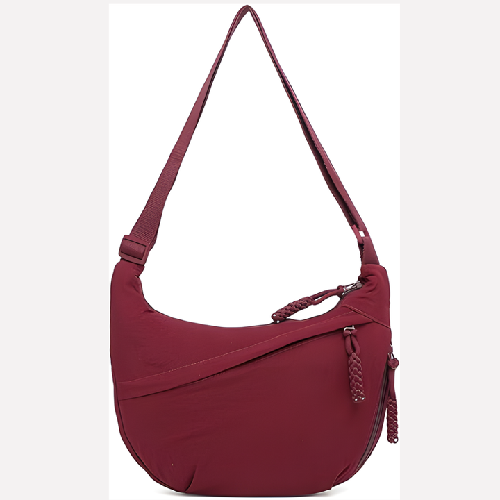 Modieuze dames halvemaan tas van nylon, een chique crossbody schoudertas voor elke gelegenheid.