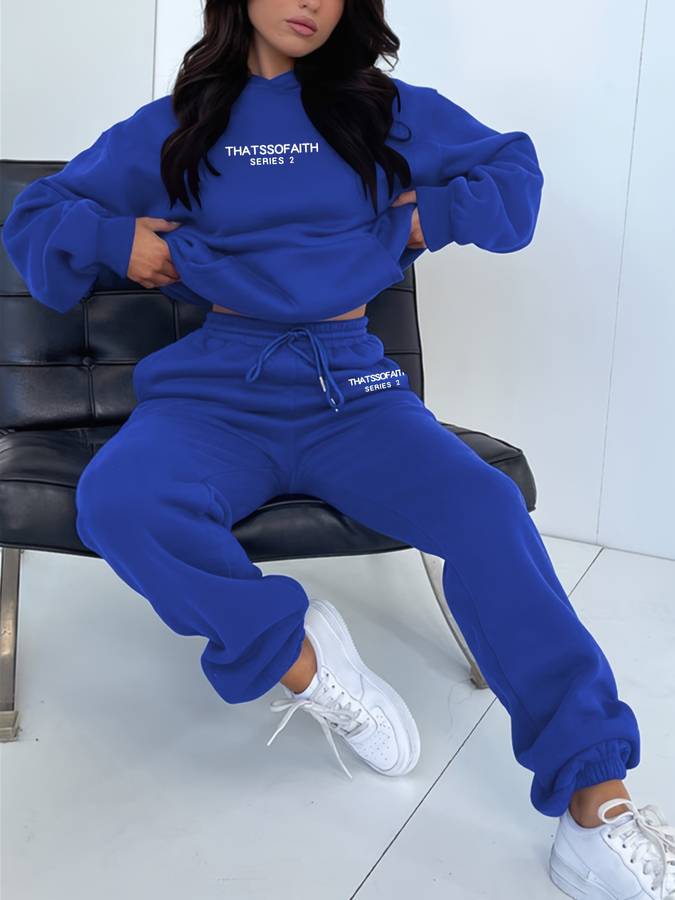 Comfortabele dames Harper sweatpak set van polyester. Warme trui en effen joggingbroek, perfecte loungewear.