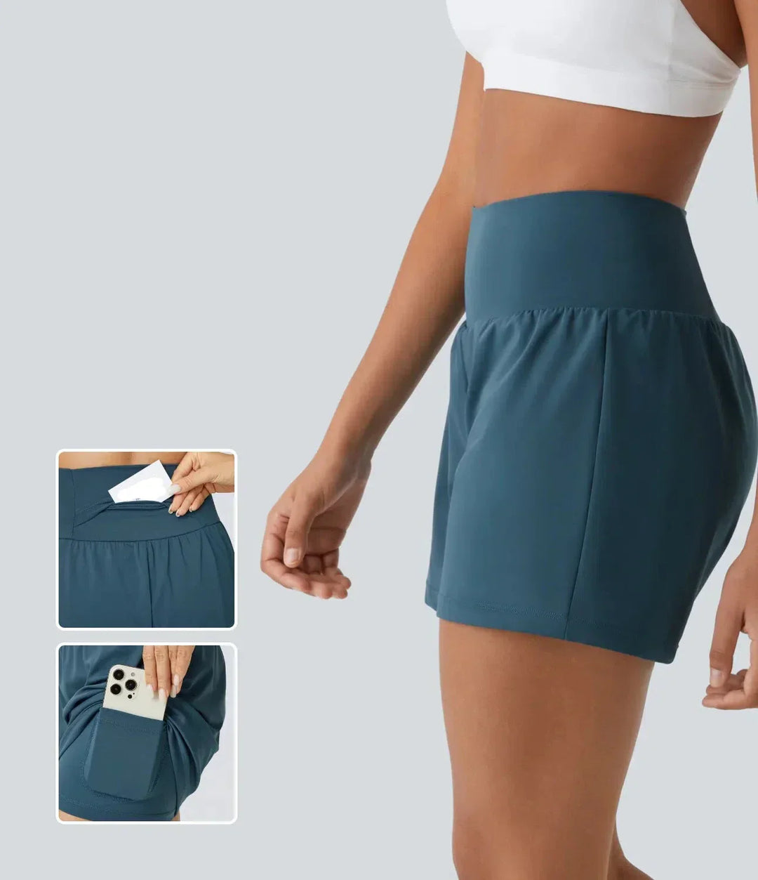 Mirabella high-waist yoga shorts, ademend en ondersteunend, perfect voor comfortabele sessies.