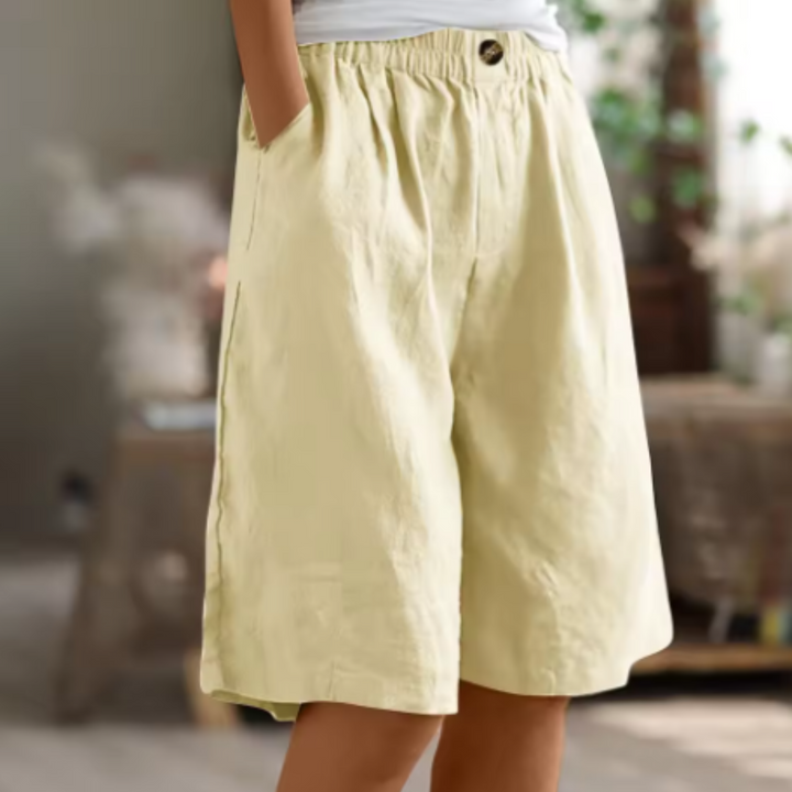 Trendy high waist culotte shorts, ontworpen voor comfort en stijl in de zomer.