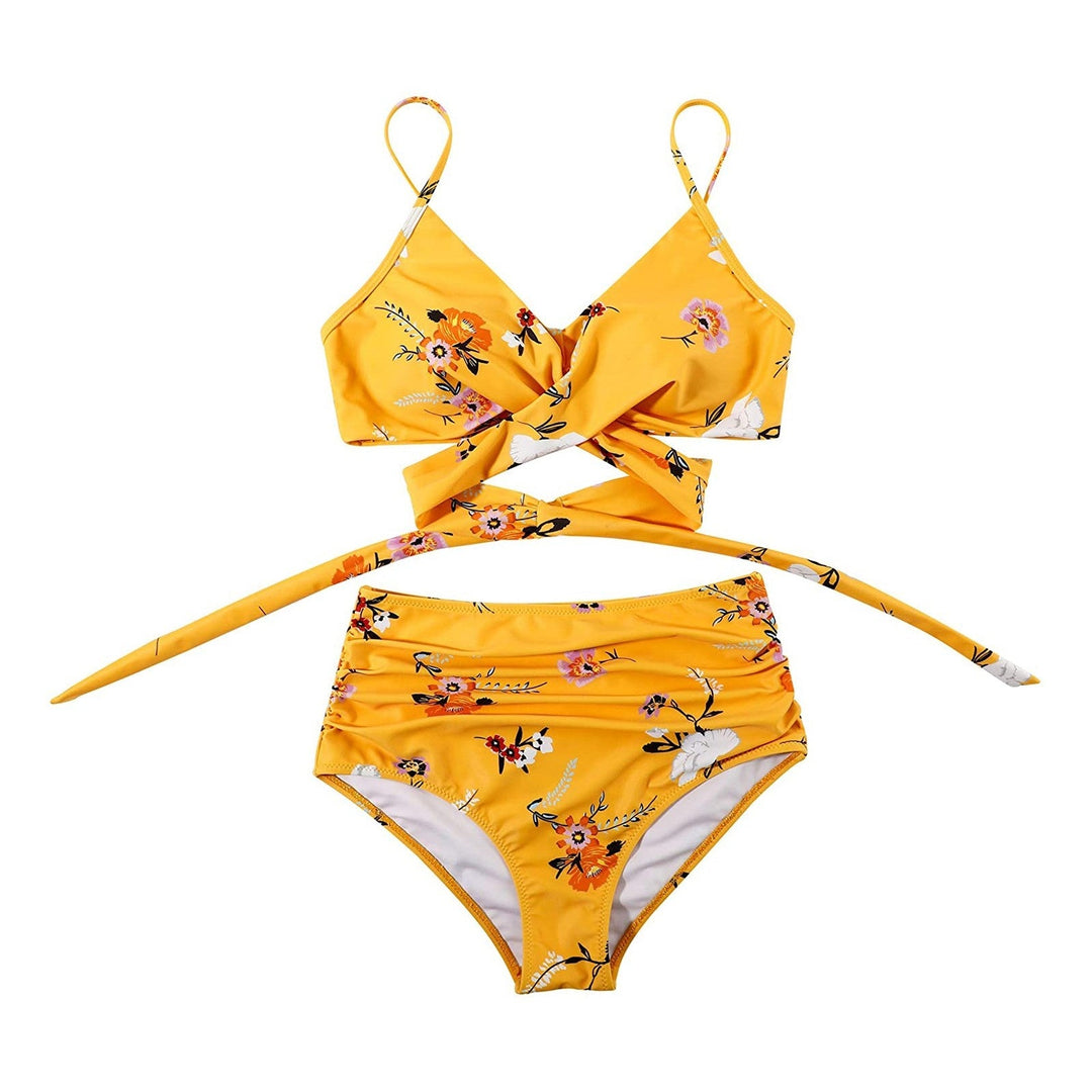 Comfortabele high waist dames bikini set, perfect voor een stijlvolle zomerdag.