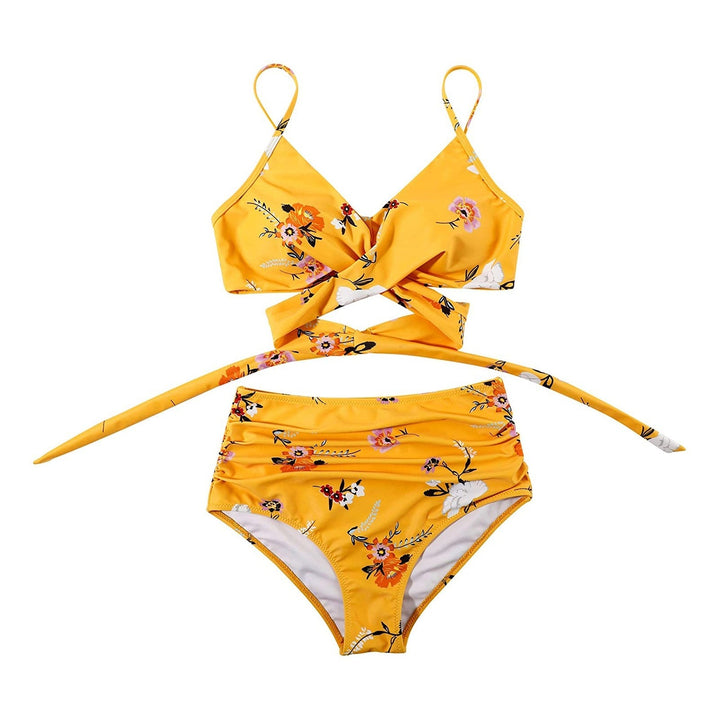Comfortabele high waist dames bikini set, perfect voor een stijlvolle zomerdag.