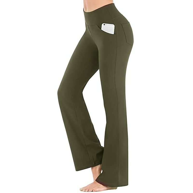 Hoge taille damesbroek in diverse kleuren, comfortabel en modieus voor sport, fitness of vrije tijd.