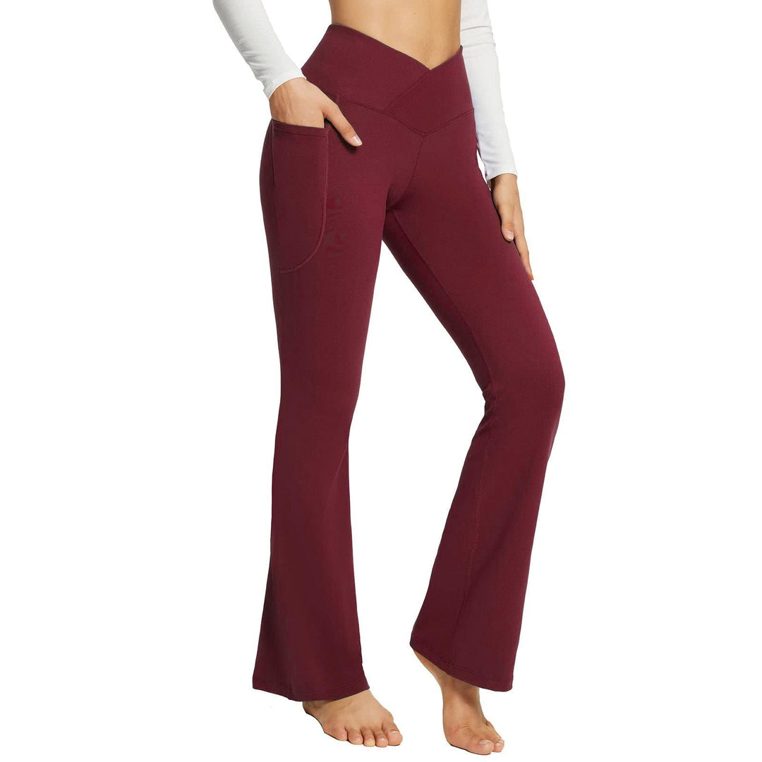 Dames hoge taille yoga broek met zakken. Comfortabele sportbroek voor fitness en vrije tijd, elastisch en stretch.