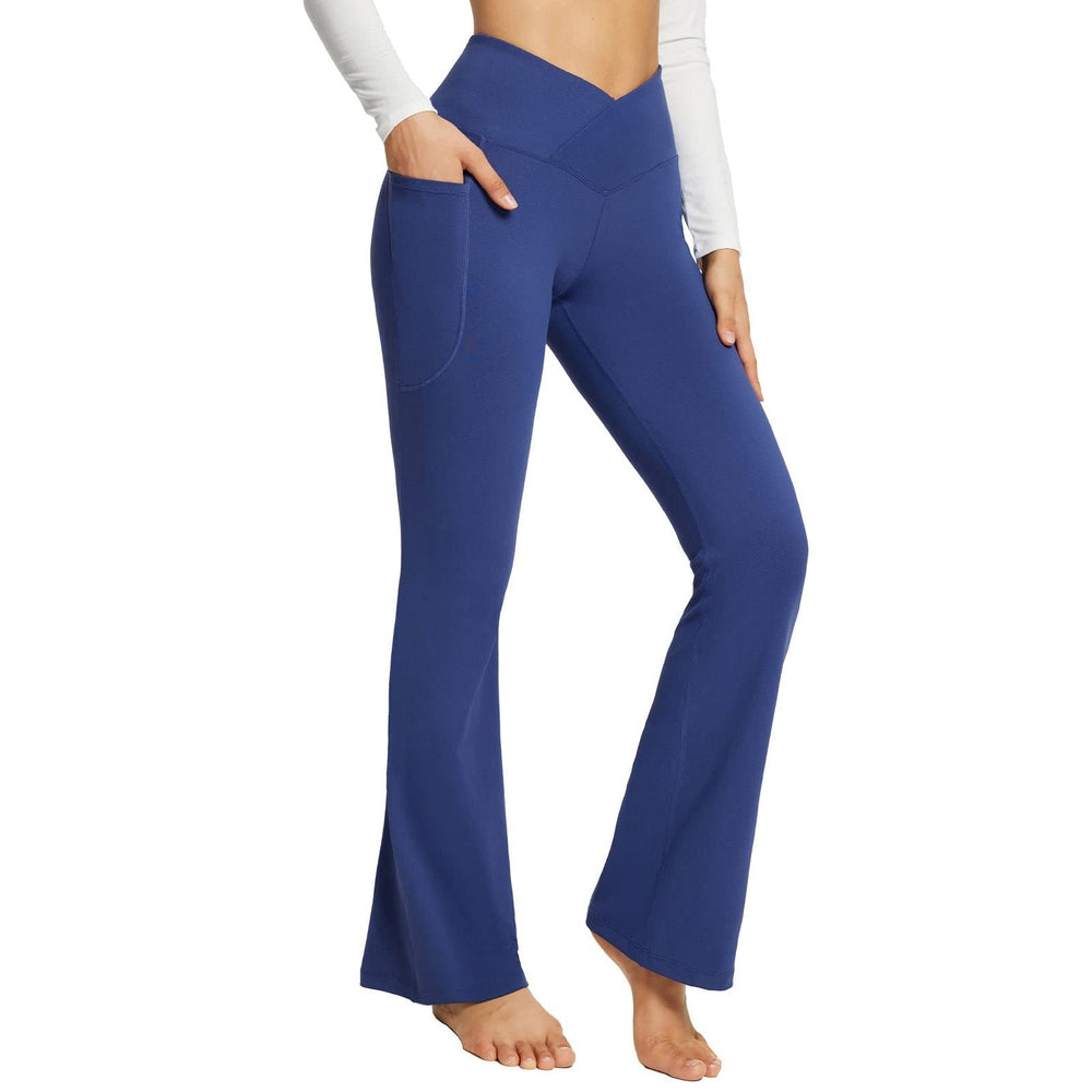 Stijlvolle dames yoga broek met hoge taille en handige zakken. Perfect voor sport en vrijetijdskleding, extra comfortabel.