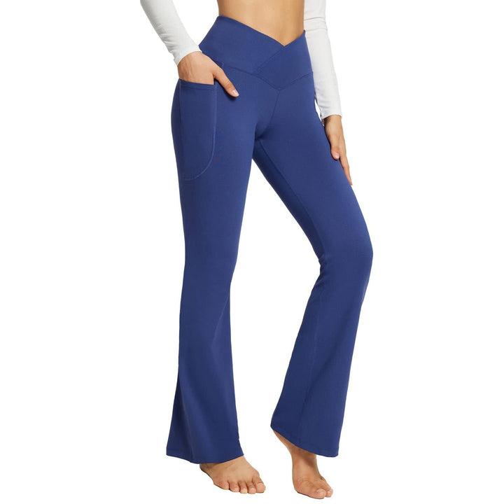 Stijlvolle dames yoga broek met hoge taille en handige zakken. Perfect voor sport en vrijetijdskleding, extra comfortabel.