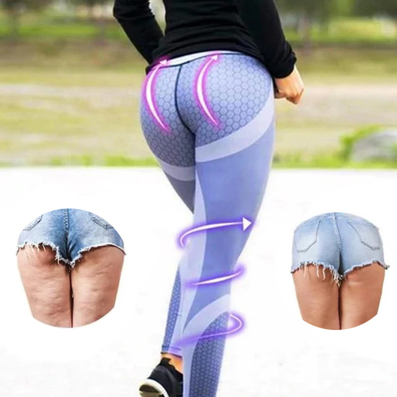 Geometrisch patroon dames sportlegging Aurora. Hoge taille, comfortabel voor yoga & fitness.