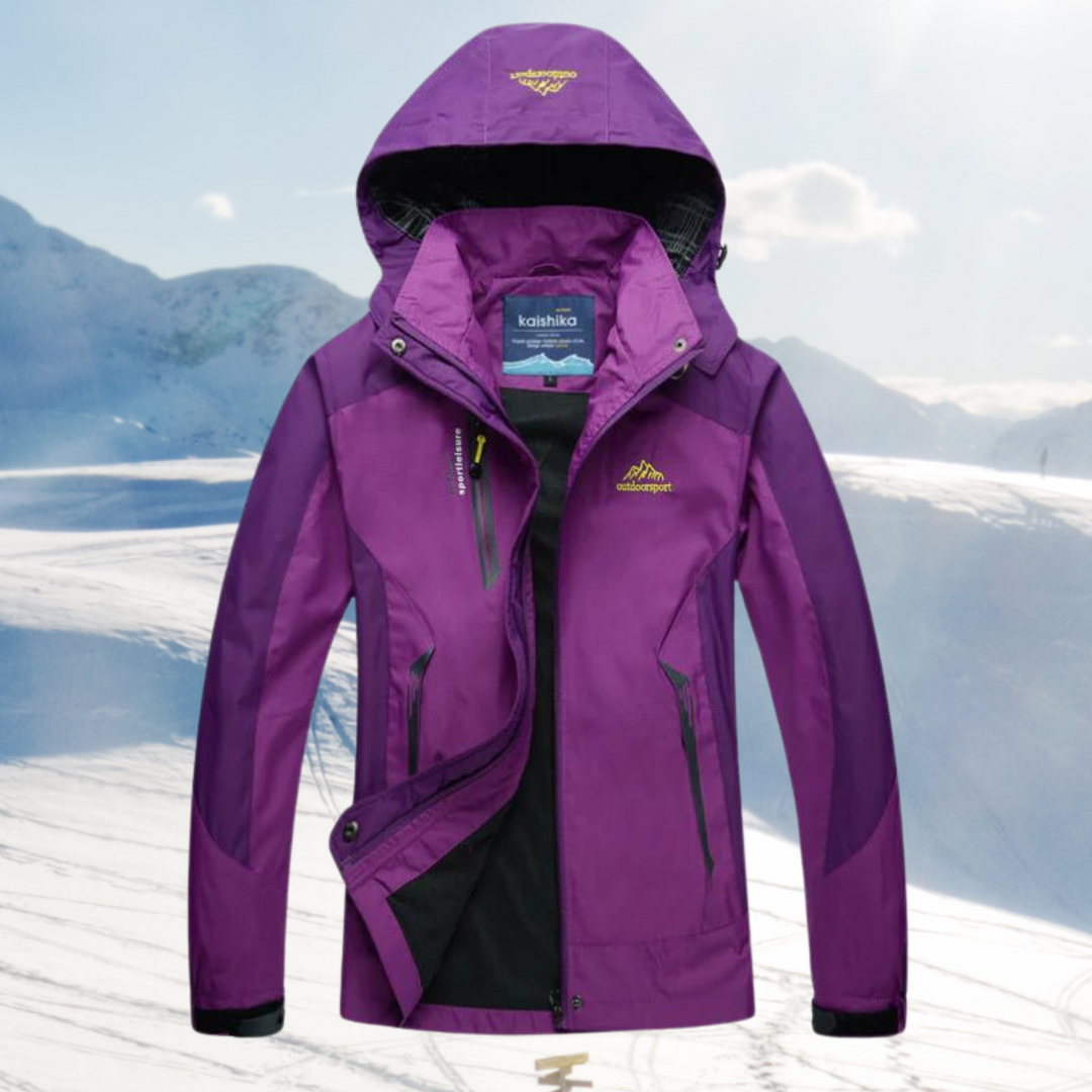 Dames Hoymans outdoorjas, wind- en waterdicht, ademend, ideaal voor wandelen en kamperen.