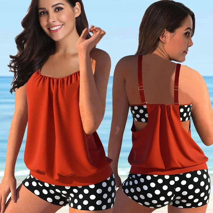 Dames tankini set met comfortabele pasvorm, modieuze strandkleding voor een ontspannen zomer. Stijlvolle badkleding.