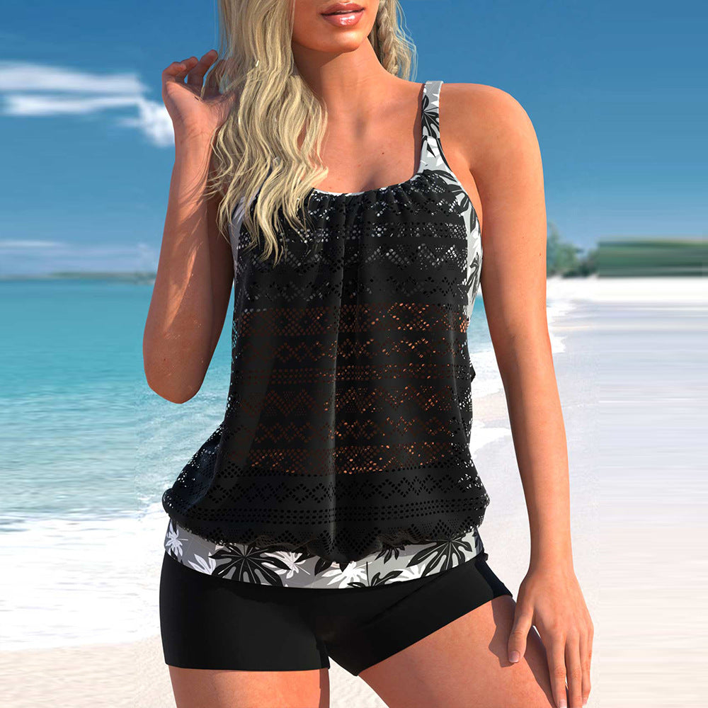 Zomerse dames tankini set, tweedelige zwemkleding met modieuze look en comfortabele pasvorm voor strand.