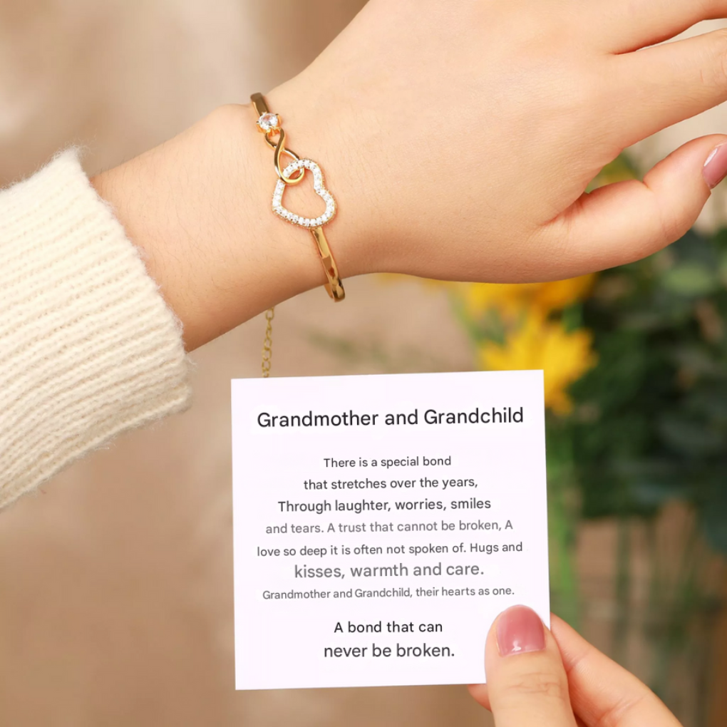 Dames infinity hart armband van messing, geelgoud of witgoud verguld, een verstelbaar sieraad.
