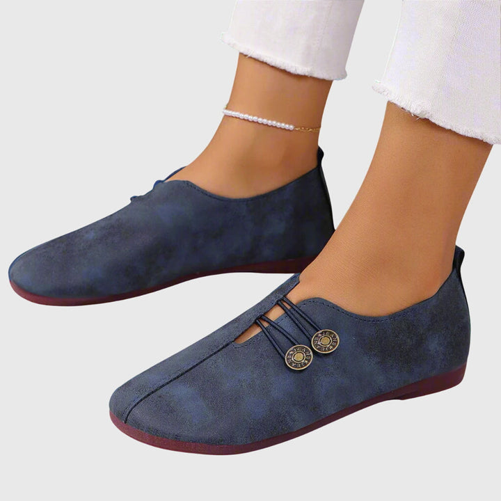 Comfortabele dames instap ballerina's met sierlijke knoop in casual stijl