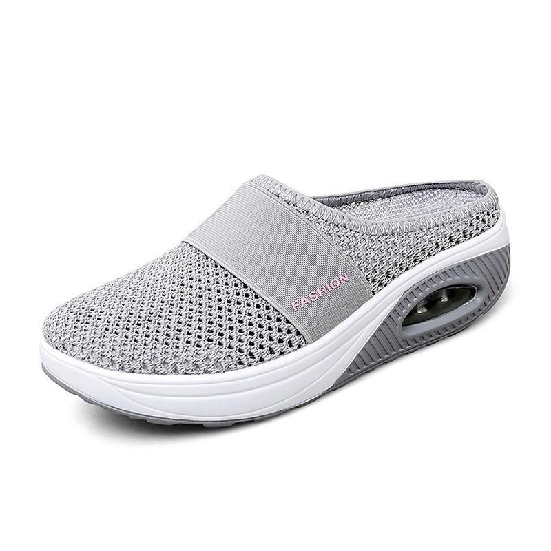 Orthopedische instappers voor dames, ontworpen met luchtkussens voor dagelijks en langdurig comfort.