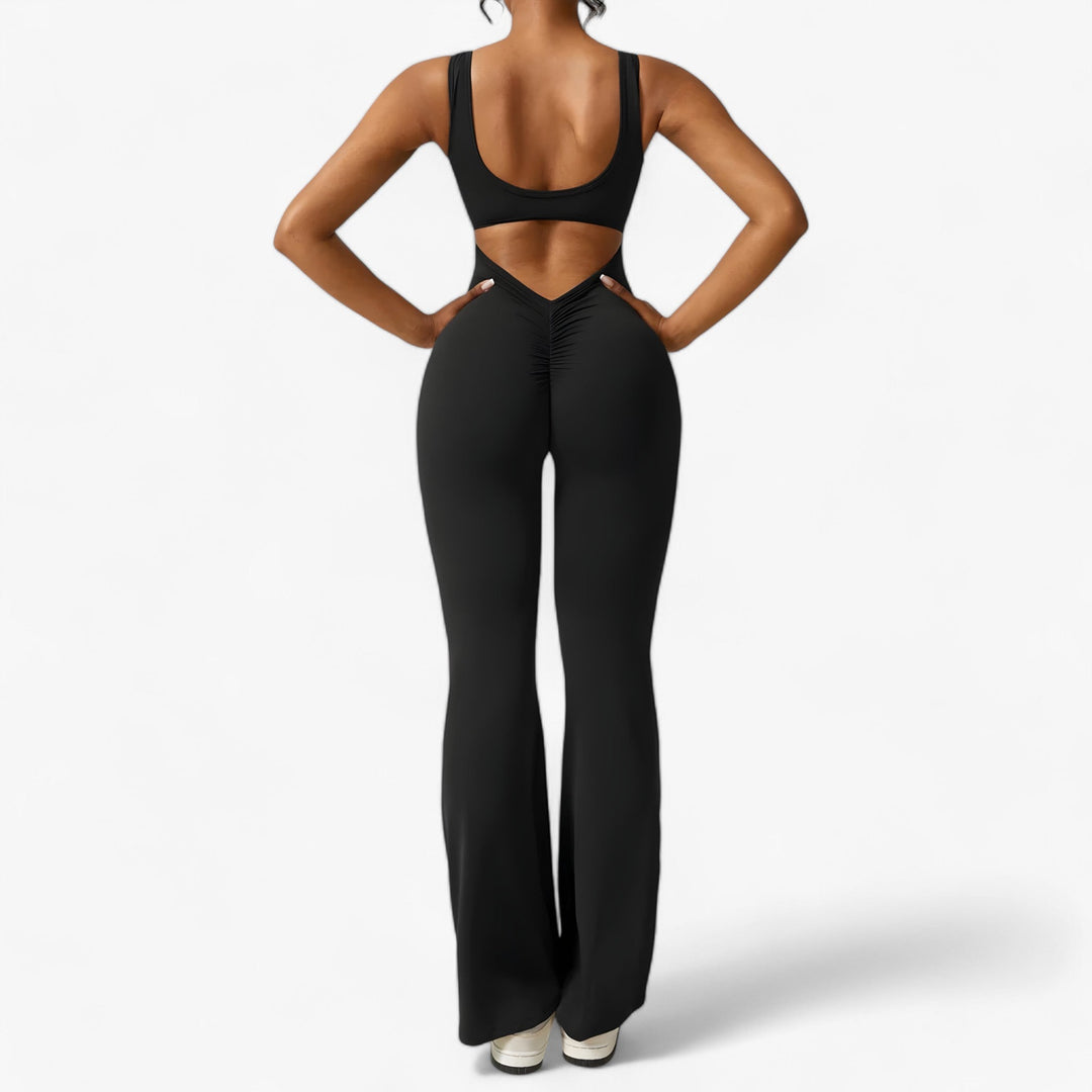 Dames jumpsuit Amélie met wijde pijpen, comfortabel en modieus.