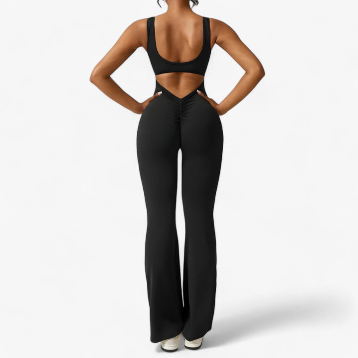 Dames jumpsuit Amélie met wijde pijpen, comfortabel en modieus.