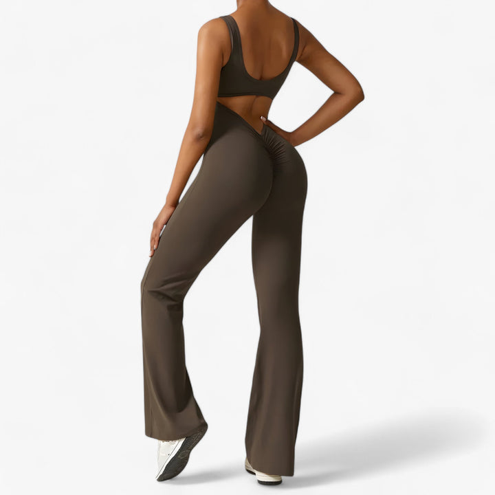 Amélie dames jumpsuit met ceintuur, accentueert de taille stijlvol.