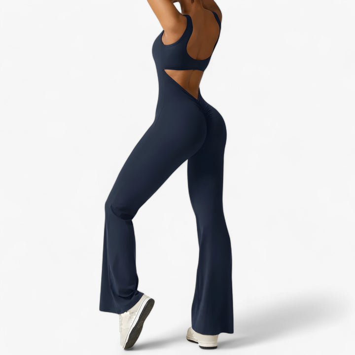Blauwe Amélie dames jumpsuit, casual, chic en comfortabel.