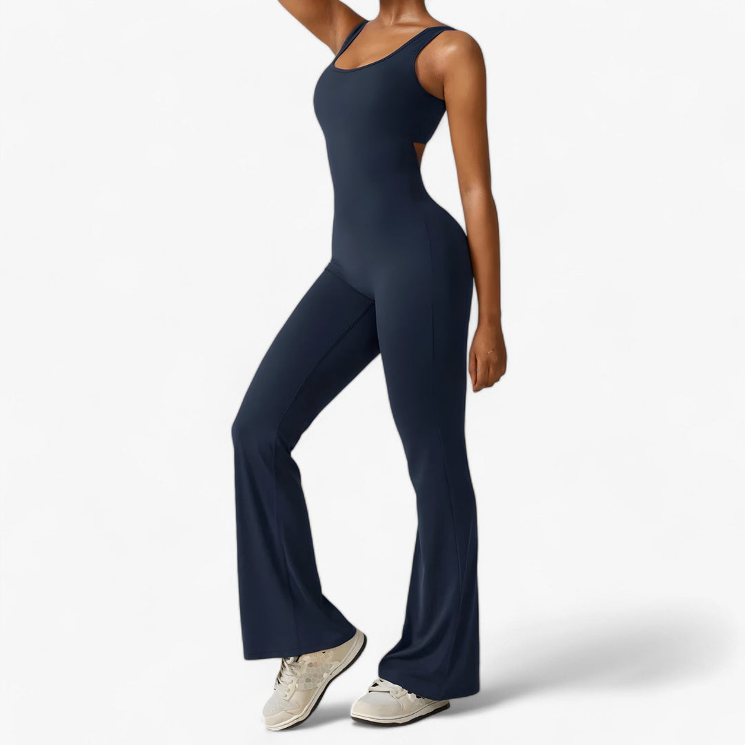 Groene Amélie dames jumpsuit, fris, natuurlijk en elegant.