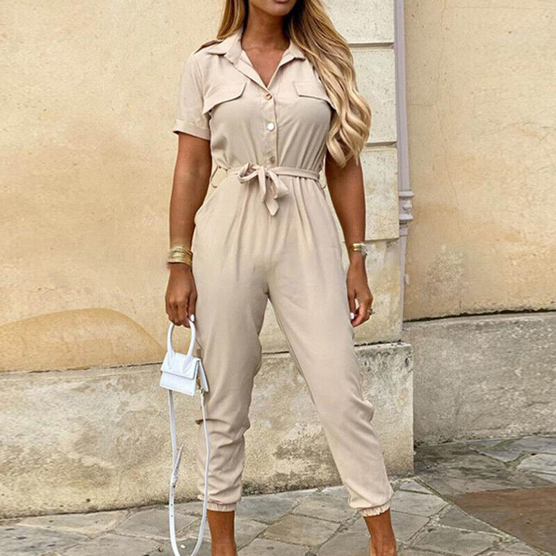 Stijlvolle dames jumpsuit met riem in detail, voor een perfecte taille.