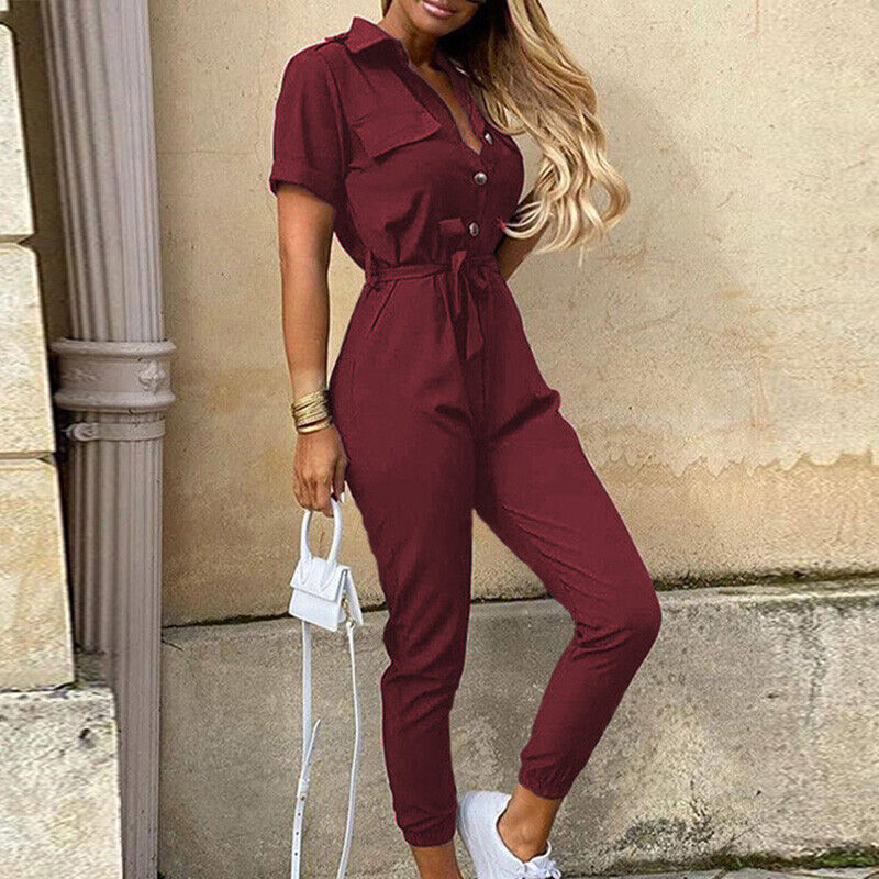 Stijlvolle dames jumpsuit met verstelbare riem, comfortabel en chic voor elke vrouw.