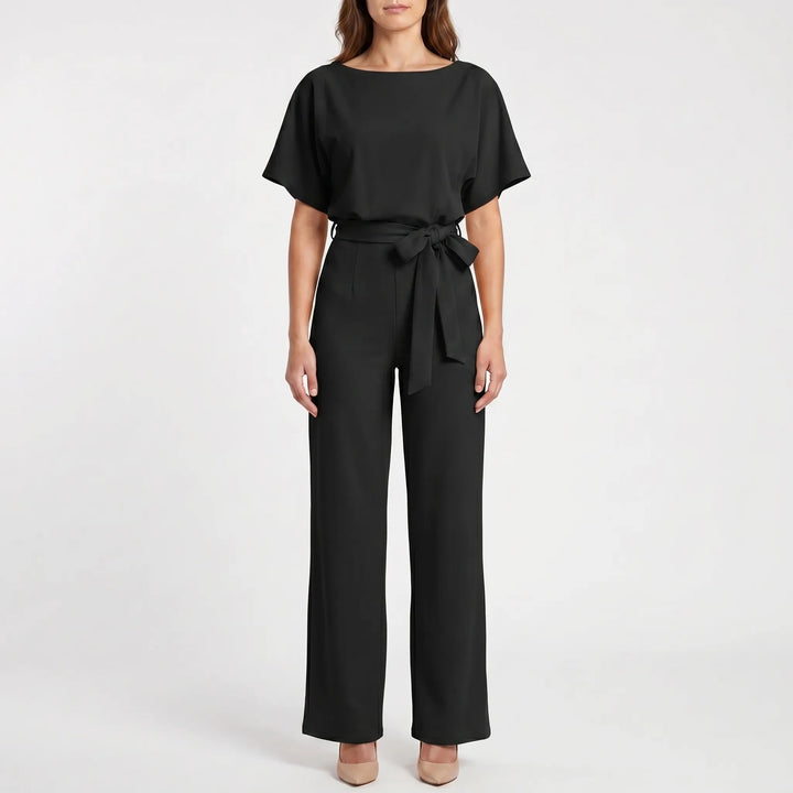 Comfortabele dames jumpsuit met wijde pijpen & korte mouwen. Perfect voor elke gelegenheid, van casual tot chic.