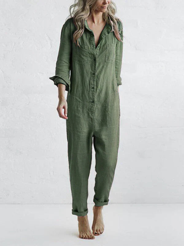 Dames jumpsuit van Hoymans, elegant met losse pasvorm voor zomer en comfortabele kleding.