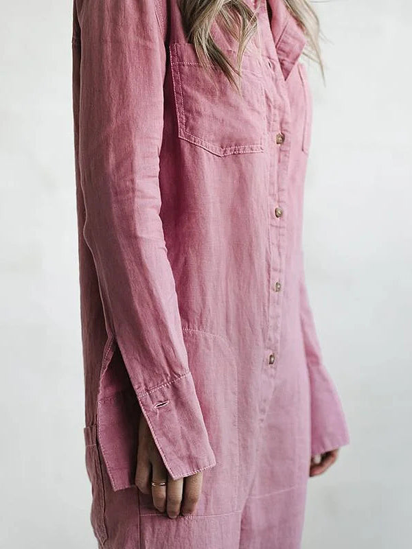 Elegante dames jumpsuit met comfortabele losse pasvorm, perfect als eendelig zomerpak.