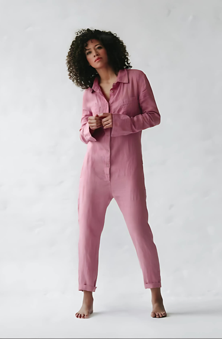 Elegante Hoymans dames jumpsuit met een comfortabele, losse pasvorm; perfecte zomerkleding.