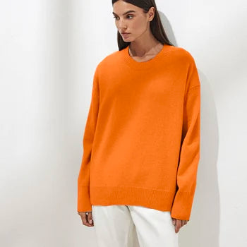 Luxe kasjmier trui dames, zacht en warm. Comfortabele gebreide trui, één maat pasvorm.