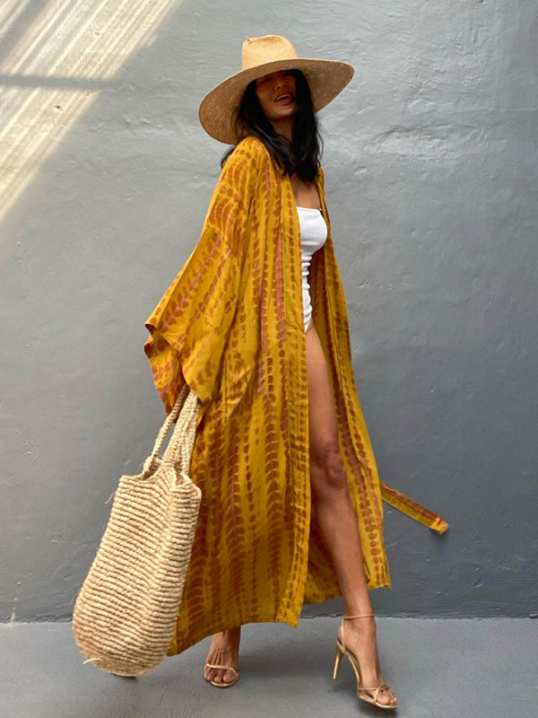 Comfortabele eenheidsmaat dames kimono Leona met strikriem, modieus voor elke vrouwenmode.