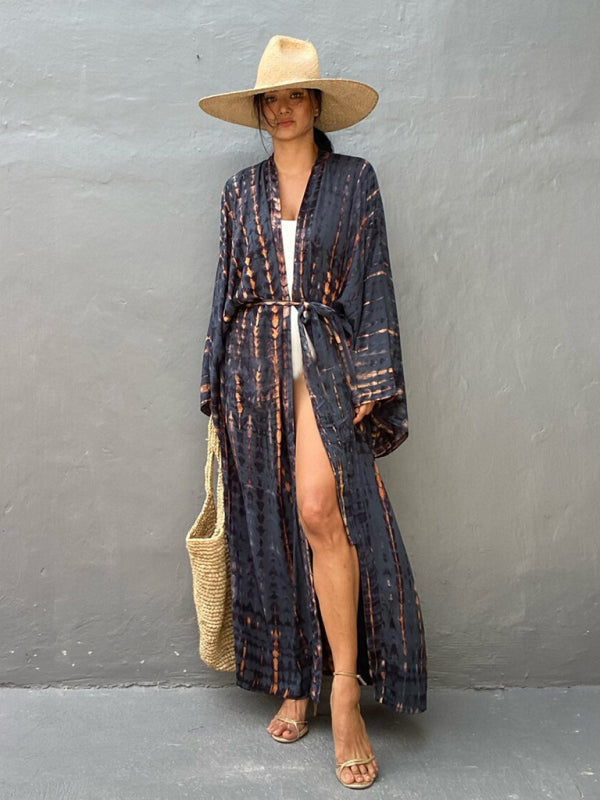 Zomerkleding: Dames kimono Leona met strikriem, ideaal voor een lichte en elegante lagenlook.