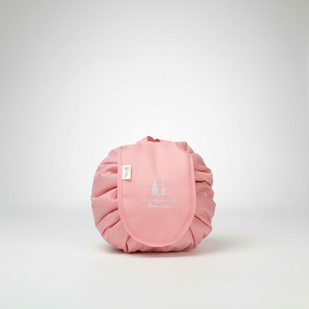 Stijlvolle waterdichte reisorganizer toilettas met trekkoord voor dames cosmetica, in trendy Koreaans design.