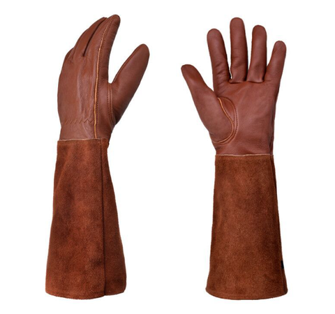 Beschermende tuinkleding: lange dameshandschoenen, doornbestendig en ademend, flexibel.